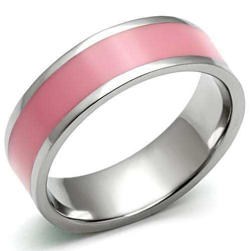 TK545 - High polished (no plating) Stainless Steel Ring with Epoxy in Rose - Alamode - Flyclothing LLC