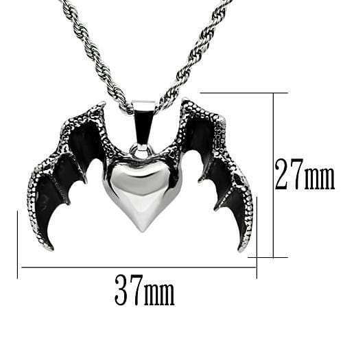 TK549 - High polished (no plating) Stainless Steel Chain Pendant with No Stone - Alamode - Flyclothing LLC