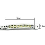 TK570 - High polished (no plating) Stainless Steel Bracelet with AAA Grade CZ in Olivine color - Alamode - Flyclothing LLC