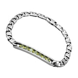 TK570 - High polished (no plating) Stainless Steel Bracelet with AAA Grade CZ in Olivine color - Alamode - Flyclothing LLC