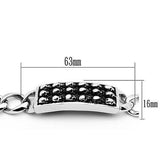 TK573 - High polished (no plating) Stainless Steel Bracelet with No Stone - Alamode - Flyclothing LLC