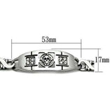 TK574 - High polished (no plating) Stainless Steel Bracelet with AAA Grade CZ in Clear - Alamode - Flyclothing LLC