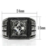 TK589 - High polished (no plating) Stainless Steel Ring with Top Grade Crystal in Clear - Alamode - Flyclothing LLC