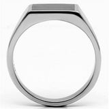 TK594 - High polished (no plating) Stainless Steel Ring with Epoxy in Jet - Alamode - Flyclothing LLC