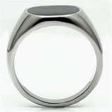 TK595 - High polished (no plating) Stainless Steel Ring with Epoxy in Jet - Alamode - Flyclothing LLC