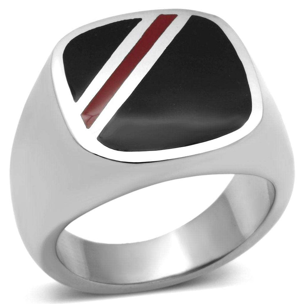 TK602 - High polished (no plating) Stainless Steel Ring with Epoxy in Multi Color - Alamode - Flyclothing LLC
