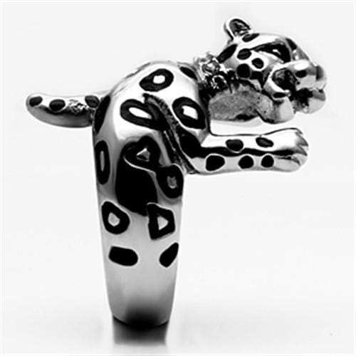 TK609 - High polished (no plating) Stainless Steel Ring with Top Grade Crystal in Clear - Alamode - Flyclothing LLC