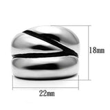 TK633 - High polished (no plating) Stainless Steel Ring with No Stone - Alamode - Flyclothing LLC