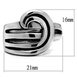 TK635 - High polished (no plating) Stainless Steel Ring with No Stone - Alamode - Flyclothing LLC