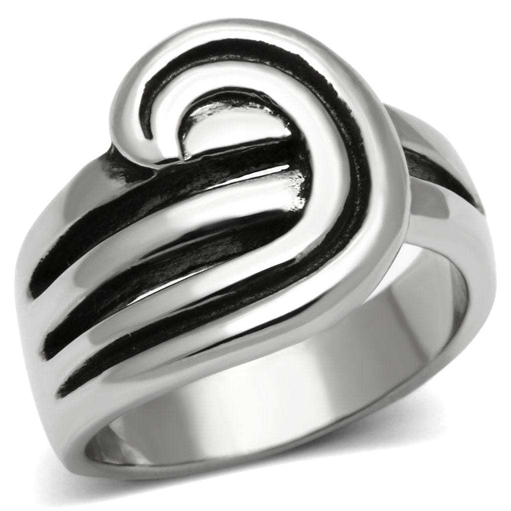 TK635 - High polished (no plating) Stainless Steel Ring with No Stone - Alamode - Flyclothing LLC