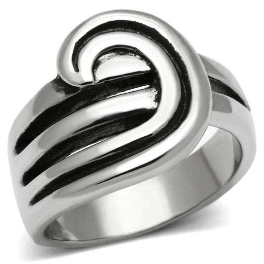 TK635 - High polished (no plating) Stainless Steel Ring with No Stone - Alamode - Flyclothing LLC