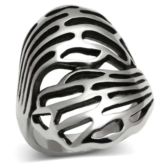 TK636 - High polished (no plating) Stainless Steel Ring with No Stone - Alamode - Flyclothing LLC