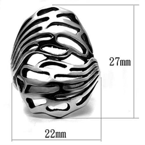 TK636 - High polished (no plating) Stainless Steel Ring with No Stone - Alamode - Flyclothing LLC