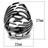 TK636 - High polished (no plating) Stainless Steel Ring with No Stone - Alamode - Flyclothing LLC