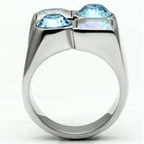TK645 - High polished (no plating) Stainless Steel Ring with Top Grade Crystal in Multi Color - Alamode - Flyclothing LLC