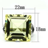 TK649 - High polished (no plating) Stainless Steel Ring with Top Grade Crystal in Citrine Yellow - Alamode - Flyclothing LLC