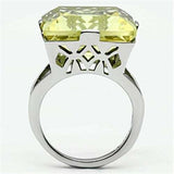 TK649 - High polished (no plating) Stainless Steel Ring with Top Grade Crystal in Citrine Yellow - Alamode - Flyclothing LLC