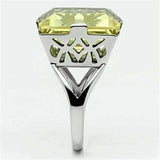 TK649 - High polished (no plating) Stainless Steel Ring with Top Grade Crystal in Citrine Yellow - Alamode - Flyclothing LLC