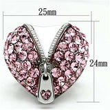 TK652 - High polished (no plating) Stainless Steel Ring with Top Grade Crystal in Rose - Alamode - Flyclothing LLC
