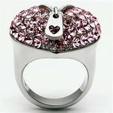 TK652 - High polished (no plating) Stainless Steel Ring with Top Grade Crystal in Rose - Alamode - Flyclothing LLC
