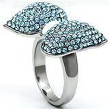 TK653 - High polished (no plating) Stainless Steel Ring with Top Grade Crystal in Sea Blue - Alamode - Flyclothing LLC