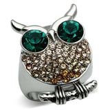 TK656 - High polished (no plating) Stainless Steel Ring with Top Grade Crystal in Emerald - Alamode - Flyclothing LLC