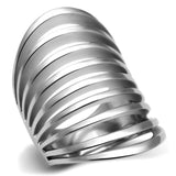 TK665 - High polished (no plating) Stainless Steel Ring with No Stone - Alamode - Flyclothing LLC