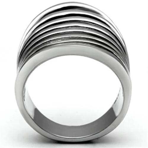 TK665 - High polished (no plating) Stainless Steel Ring with No Stone - Alamode - Flyclothing LLC