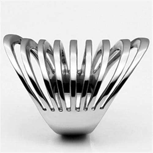 TK665 - High polished (no plating) Stainless Steel Ring with No Stone - Alamode - Flyclothing LLC