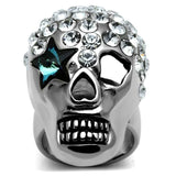 TK669 - High polished (no plating) Stainless Steel Ring with Top Grade Crystal in Capri Blue - Alamode - Flyclothing LLC