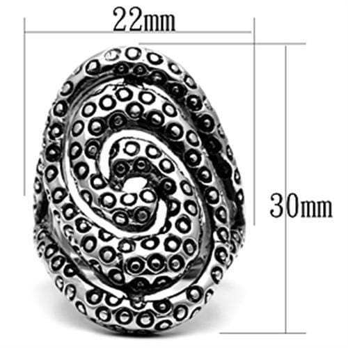 TK670 - High polished (no plating) Stainless Steel Ring with No Stone - Alamode - Flyclothing LLC