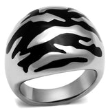 TK672 - High polished (no plating) Stainless Steel Ring with Epoxy in Jet - Alamode - Flyclothing LLC