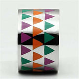 TK675 - High polished (no plating) Stainless Steel Ring with Epoxy in Multi Color - Alamode - Flyclothing LLC