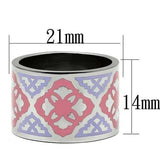 TK676 - High polished (no plating) Stainless Steel Ring with Epoxy in Multi Color - Alamode - Flyclothing LLC