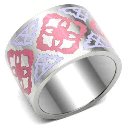 TK676 - High polished (no plating) Stainless Steel Ring with Epoxy in Multi Color - Alamode - Flyclothing LLC