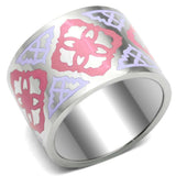 TK676 - High polished (no plating) Stainless Steel Ring with Epoxy in Multi Color - Alamode - Flyclothing LLC