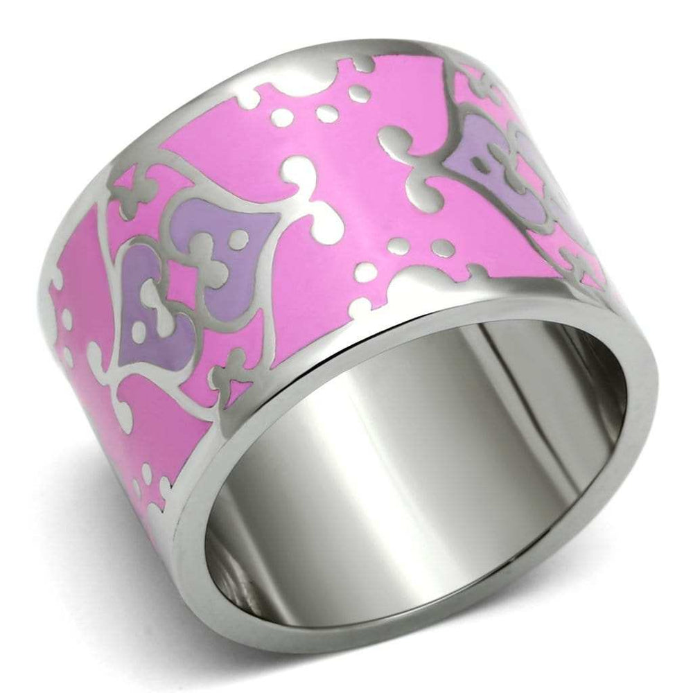 TK685 - High polished (no plating) Stainless Steel Ring with Epoxy in Multi Color - Alamode - Flyclothing LLC