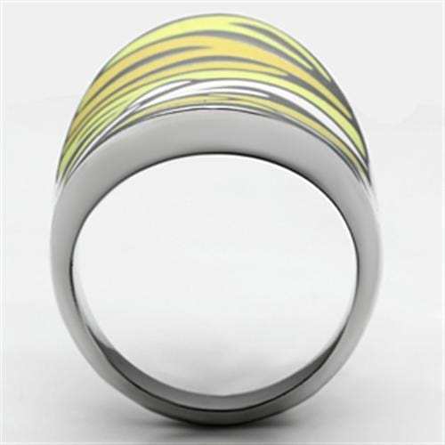 TK688 - High polished (no plating) Stainless Steel Ring with Epoxy in Multi Color - Alamode - Flyclothing LLC