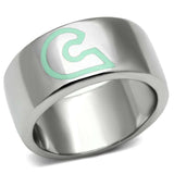 TK689 - High polished (no plating) Stainless Steel Ring with Epoxy in Multi Color - Alamode - Flyclothing LLC