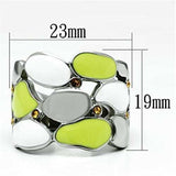 TK693 - High polished (no plating) Stainless Steel Ring with Top Grade Crystal in Topaz - Alamode - Flyclothing LLC