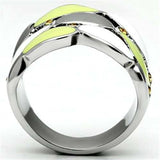 TK693 - High polished (no plating) Stainless Steel Ring with Top Grade Crystal in Topaz - Alamode - Flyclothing LLC
