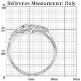 TK6X179 - High polished (no plating) Stainless Steel Ring with AAA Grade CZ in Clear - Alamode - Flyclothing LLC