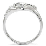 TK6X179 - High polished (no plating) Stainless Steel Ring with AAA Grade CZ in Clear - Alamode - Flyclothing LLC