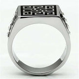 TK703 - High polished (no plating) Stainless Steel Ring with Top Grade Crystal in Clear - Alamode - Flyclothing LLC
