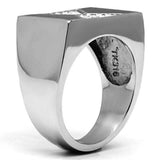 TK708 - High polished (no plating) Stainless Steel Ring with Top Grade Crystal in Clear - Alamode - Flyclothing LLC