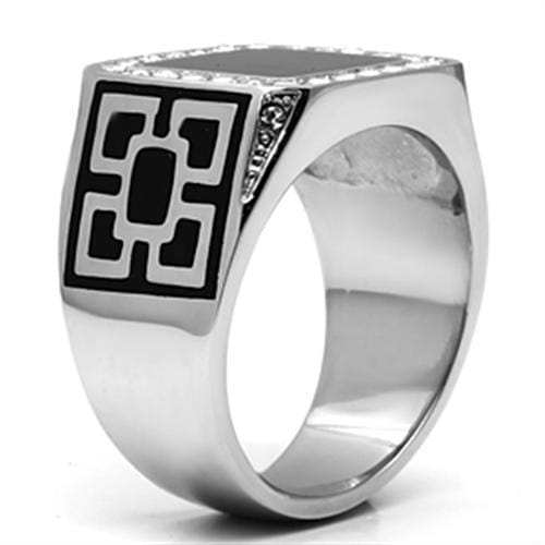 TK713 - High polished (no plating) Stainless Steel Ring with Top Grade Crystal in Clear - Alamode - Flyclothing LLC