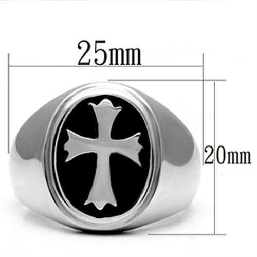 TK714 - High polished (no plating) Stainless Steel Ring with Epoxy in Jet - Alamode - Flyclothing LLC