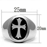 TK714 - High polished (no plating) Stainless Steel Ring with Epoxy in Jet - Alamode - Flyclothing LLC