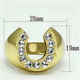TK717 - IP Gold(Ion Plating) Stainless Steel Ring with Top Grade Crystal in Clear - Alamode - Flyclothing LLC
