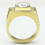 TK721 - IP Gold(Ion Plating) Stainless Steel Ring with AAA Grade CZ in Clear - Alamode - Flyclothing LLC